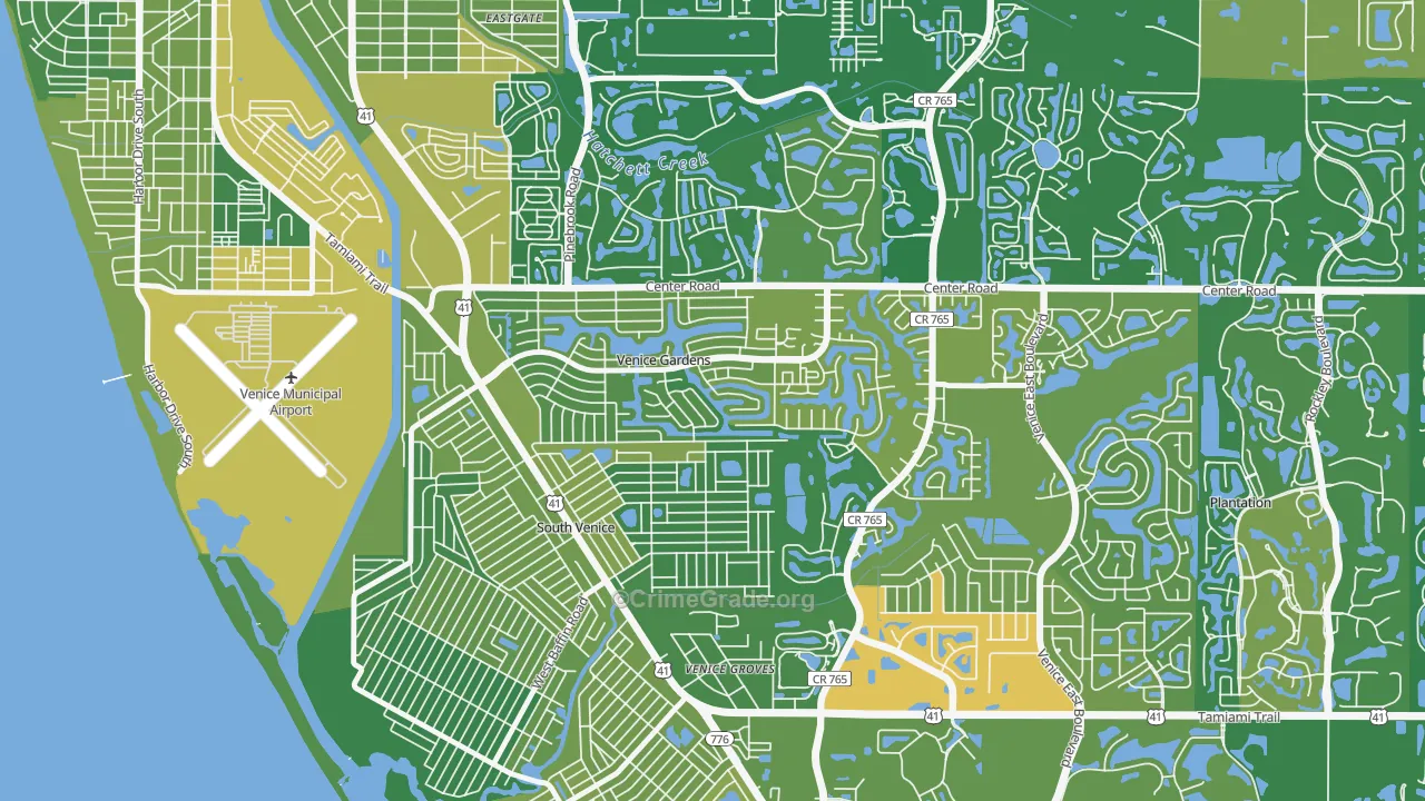 Venice Gardens, FL Map of Burglary Rates