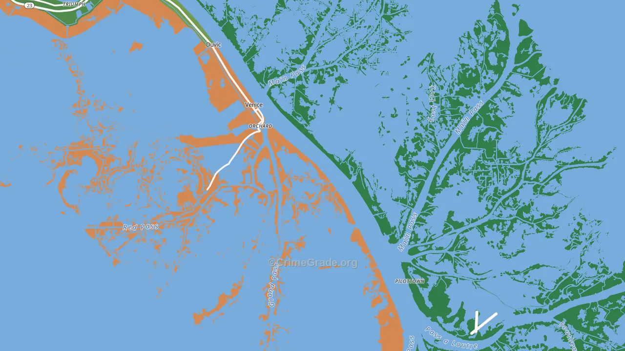 Venice, LA Map of Burglary Rates