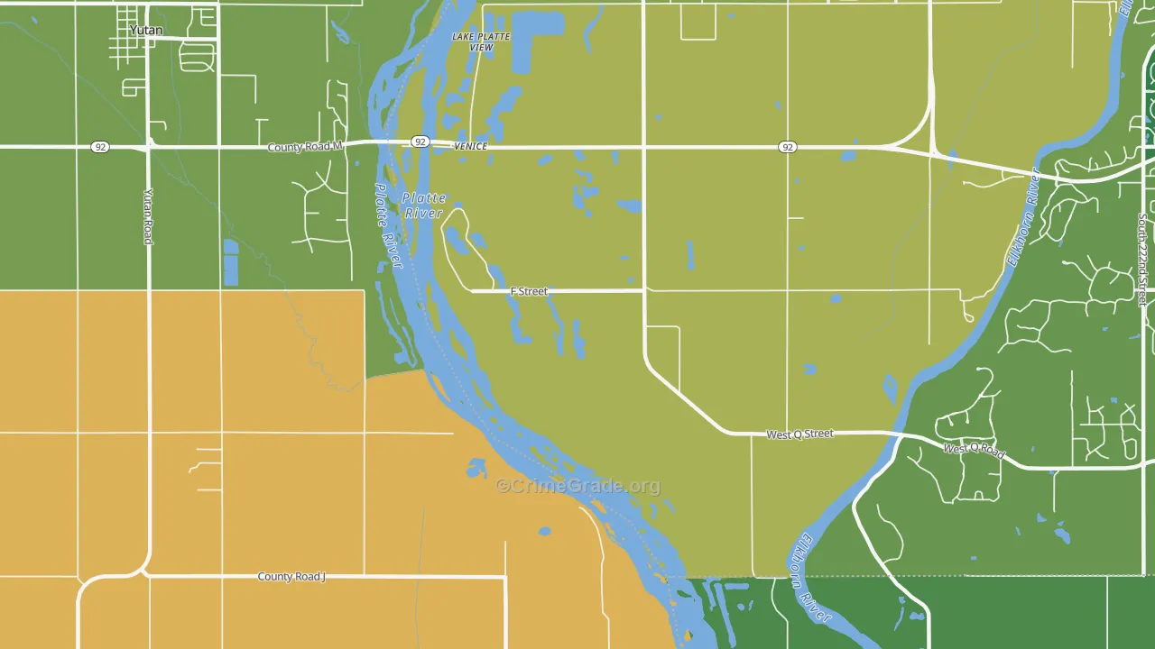 Venice, NE Map of Burglary Rates