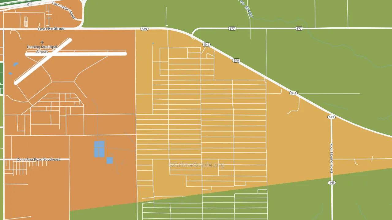 Ventura, NM Map of Burglary Rates