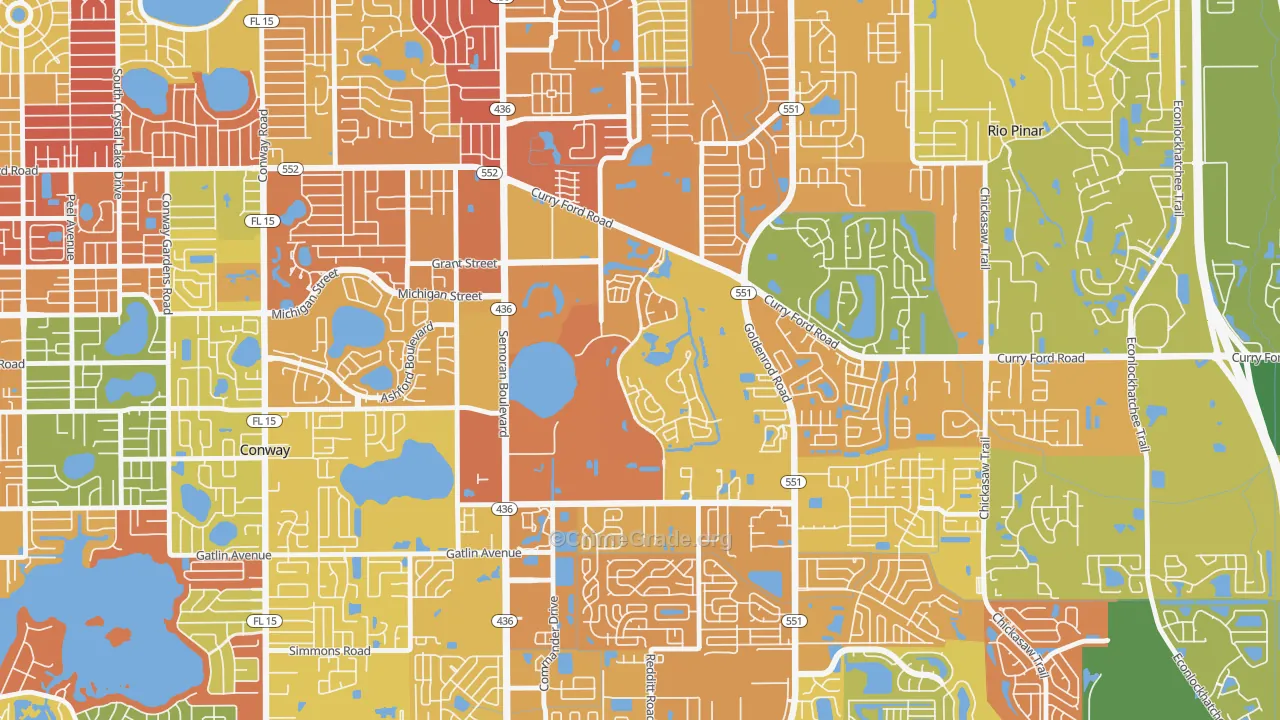 Ventura, Orlando, FL Map of Burglary Rates
