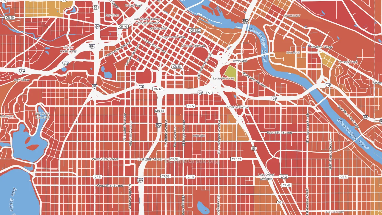 Ventura Village, Minneapolis, MN Map of Burglary Rates