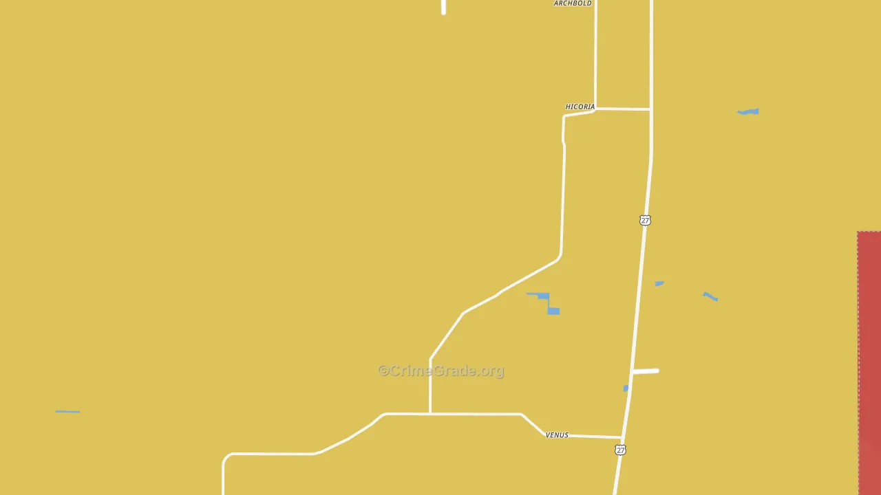 Venus, FL Map of Burglary Rates