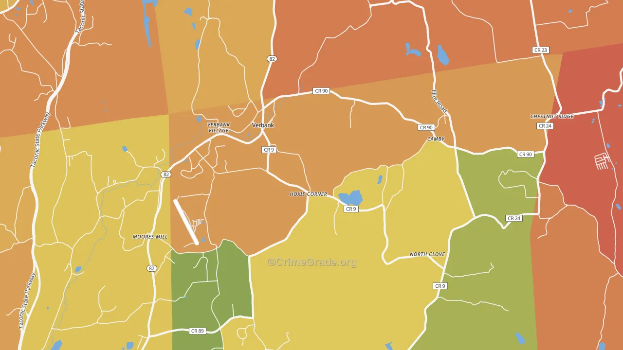 Verbank, NY Map of Burglary Rates