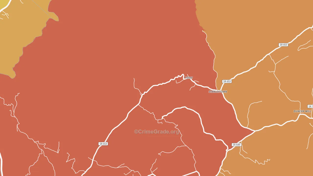 Verdi, VA Map of Burglary Rates
