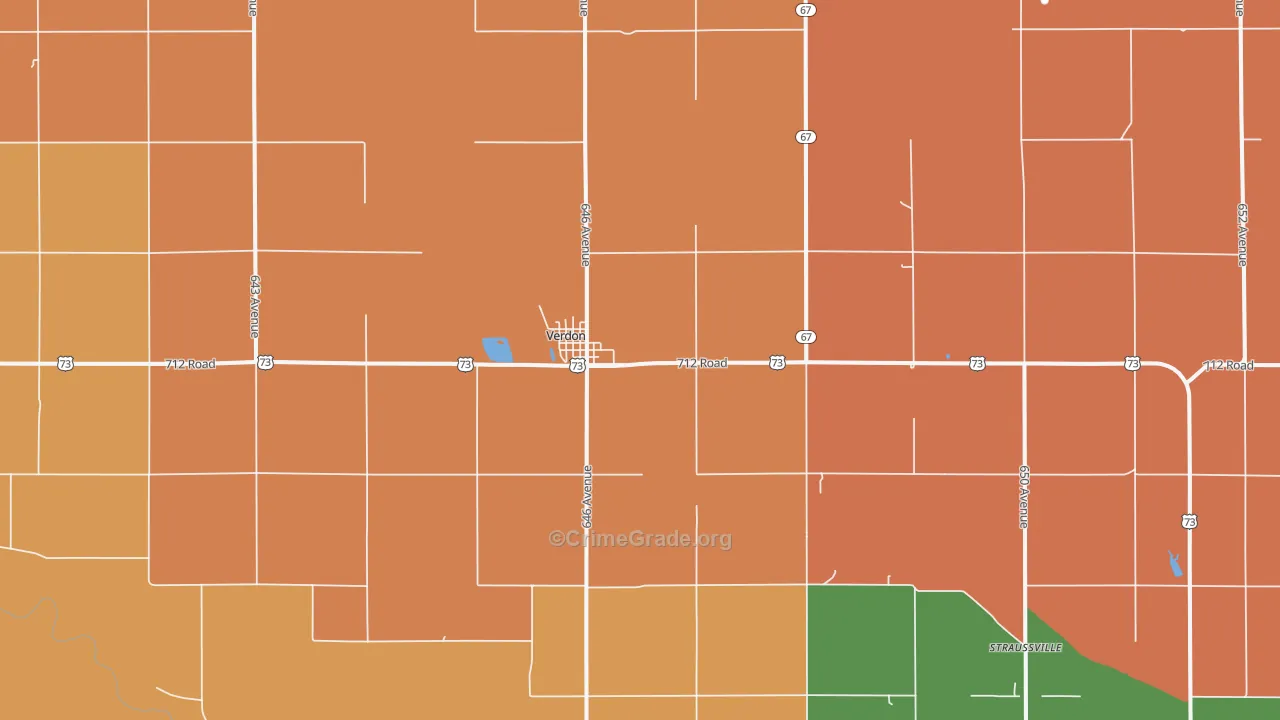 Verdon, NE Map of Burglary Rates
