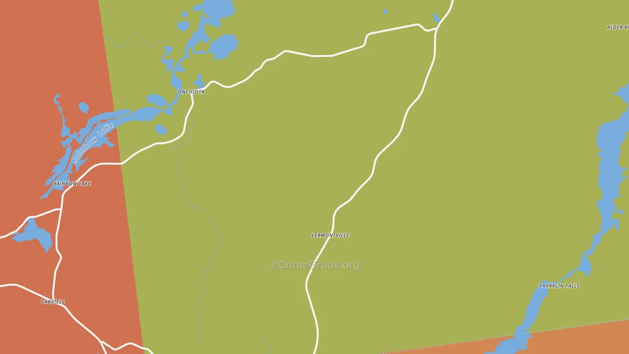 Vermontville, NY Map of Burglary Rates