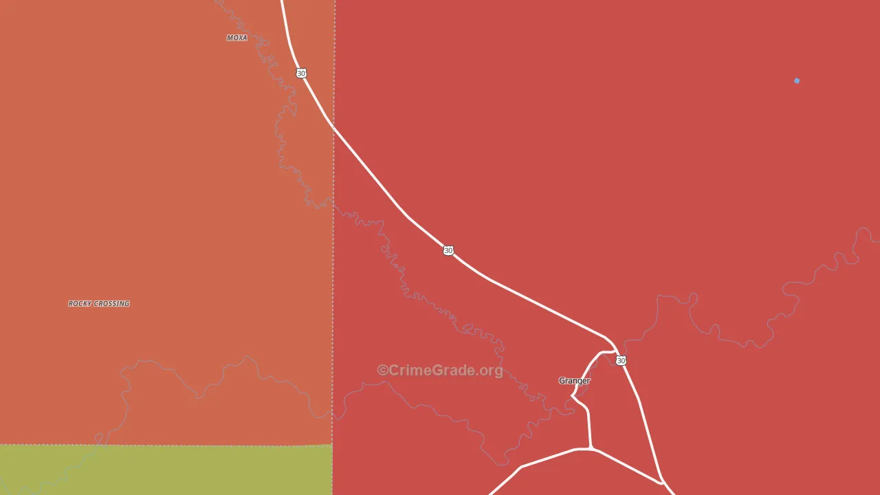 Verne, WY Map of Burglary Rates