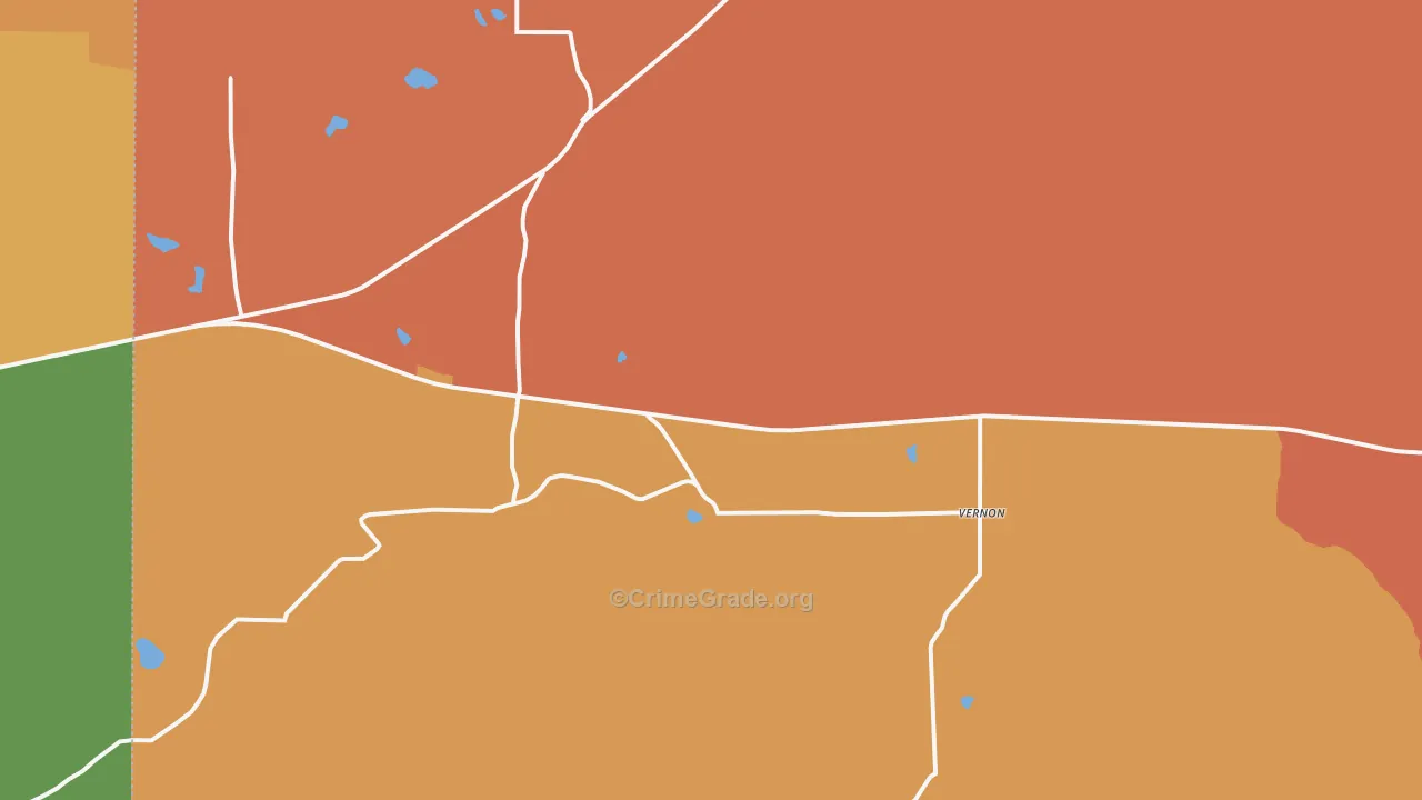 Vernon, AZ Map of Burglary Rates