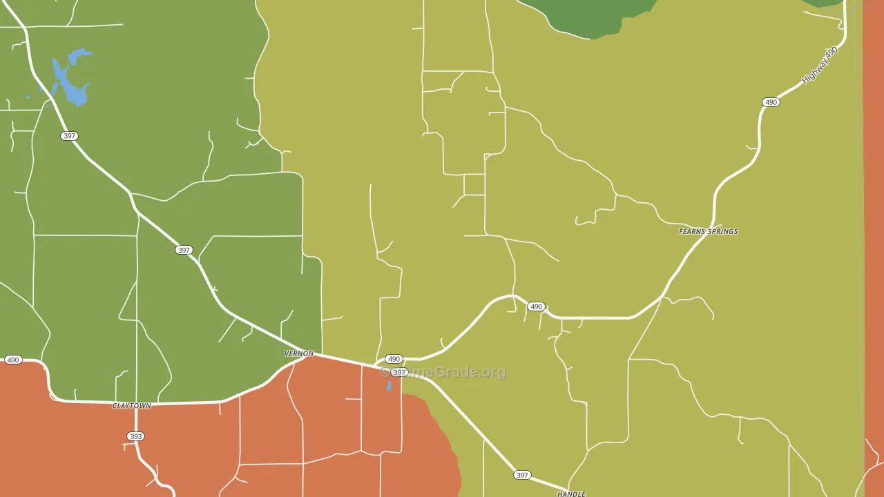 Vernon, MS Map of Burglary Rates