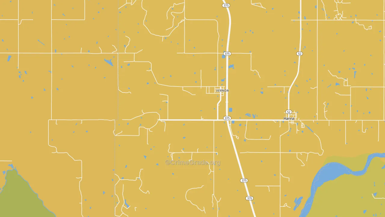 Vernon, OK Map of Burglary Rates