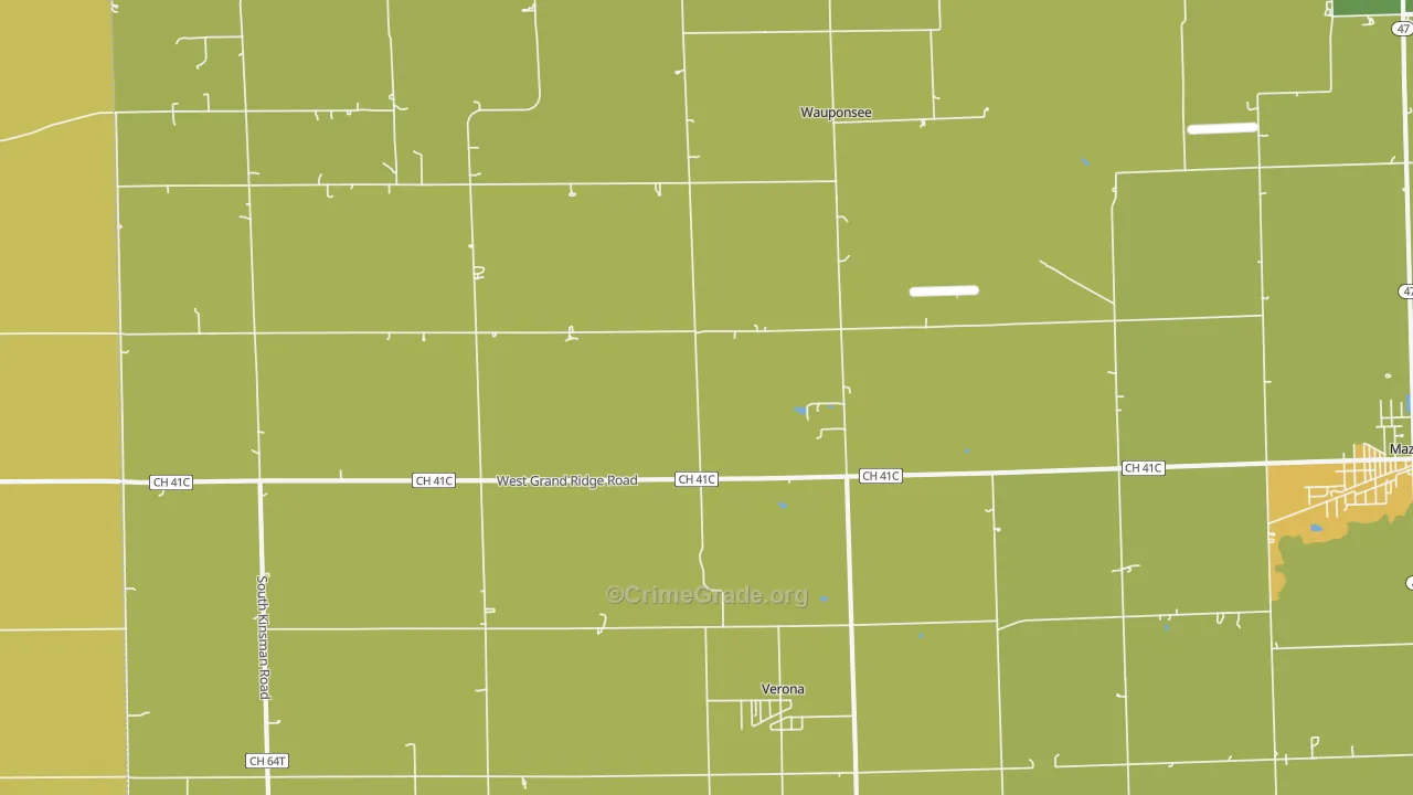 Verona, IL Map of Burglary Rates