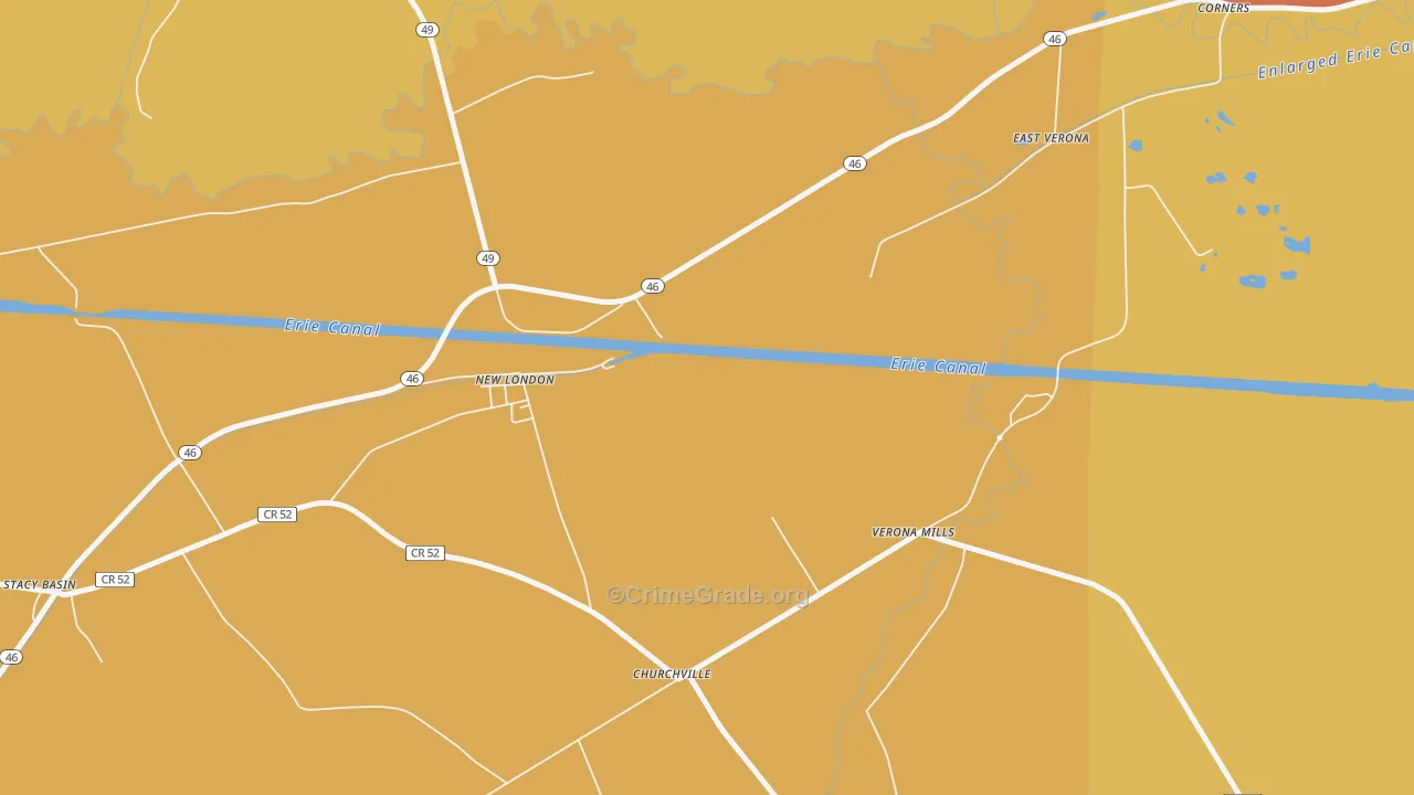 Verona Mills, NY Map of Burglary Rates
