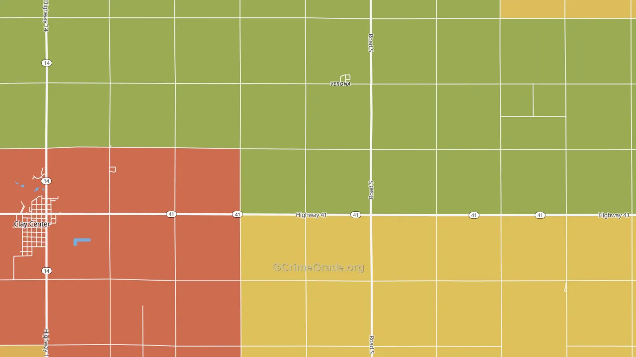 Verona, NE Map of Burglary Rates