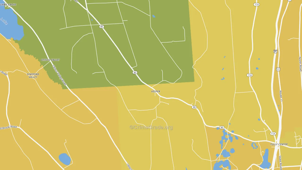 Vesper, NY Map of Burglary Rates