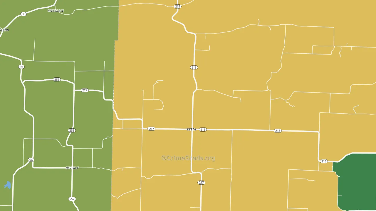 Vesta, AR Map of Burglary Rates