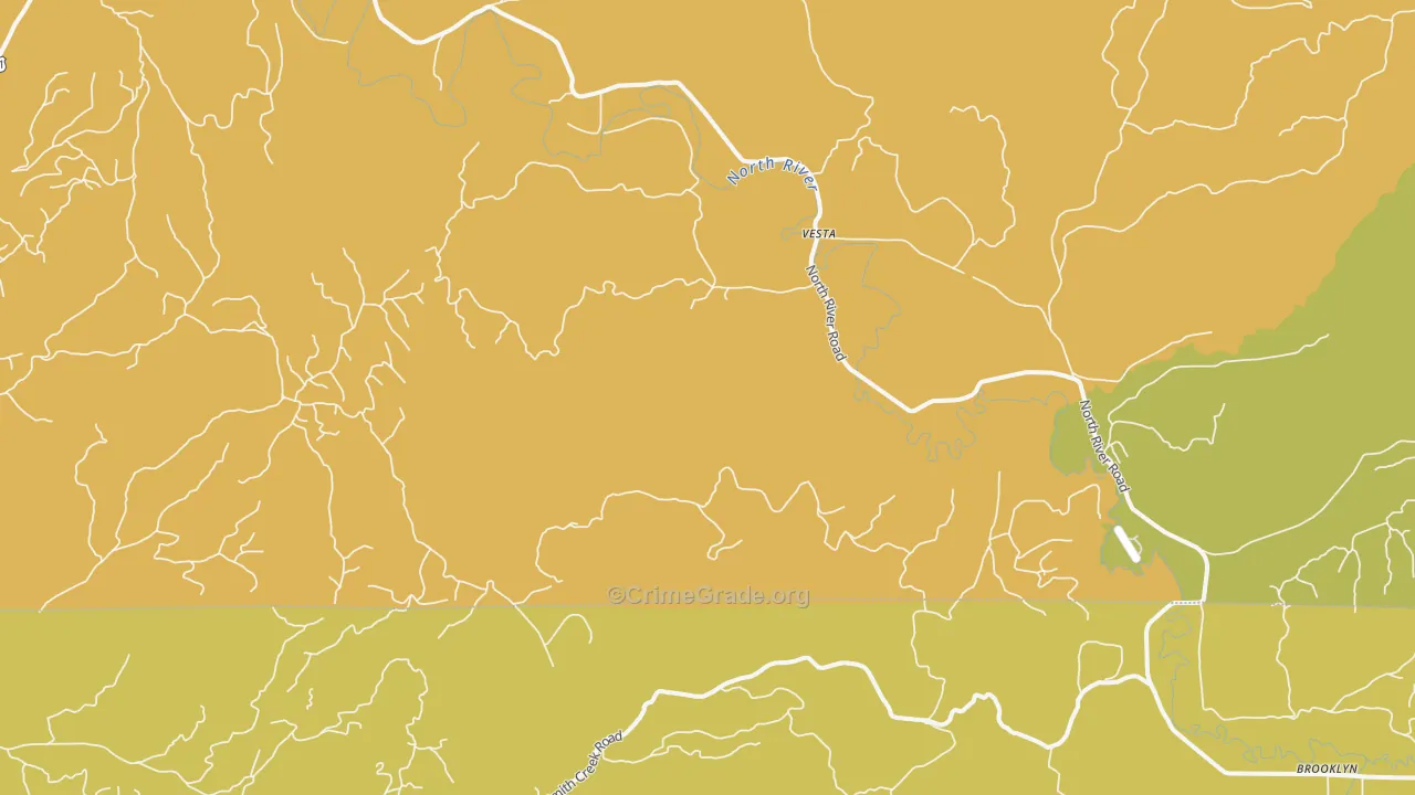 Vesta, WA Map of Burglary Rates