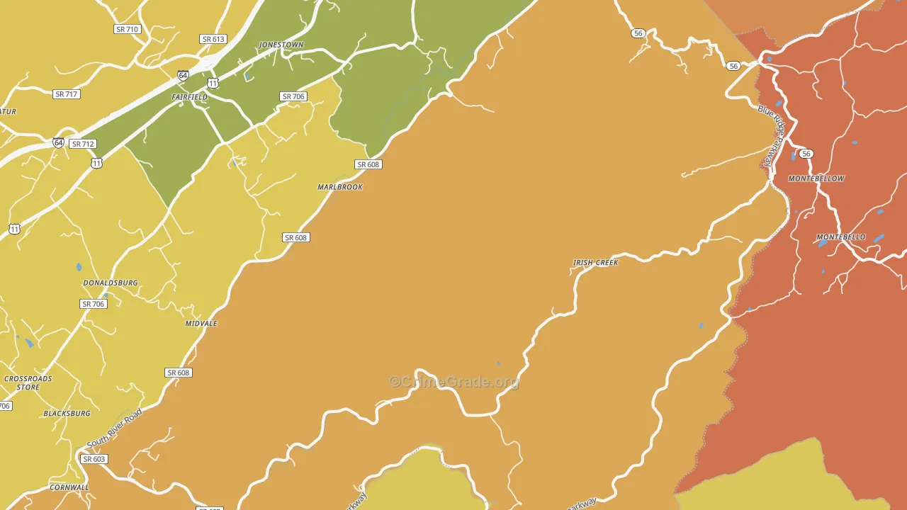 Vesuvius, VA Map of Burglary Rates