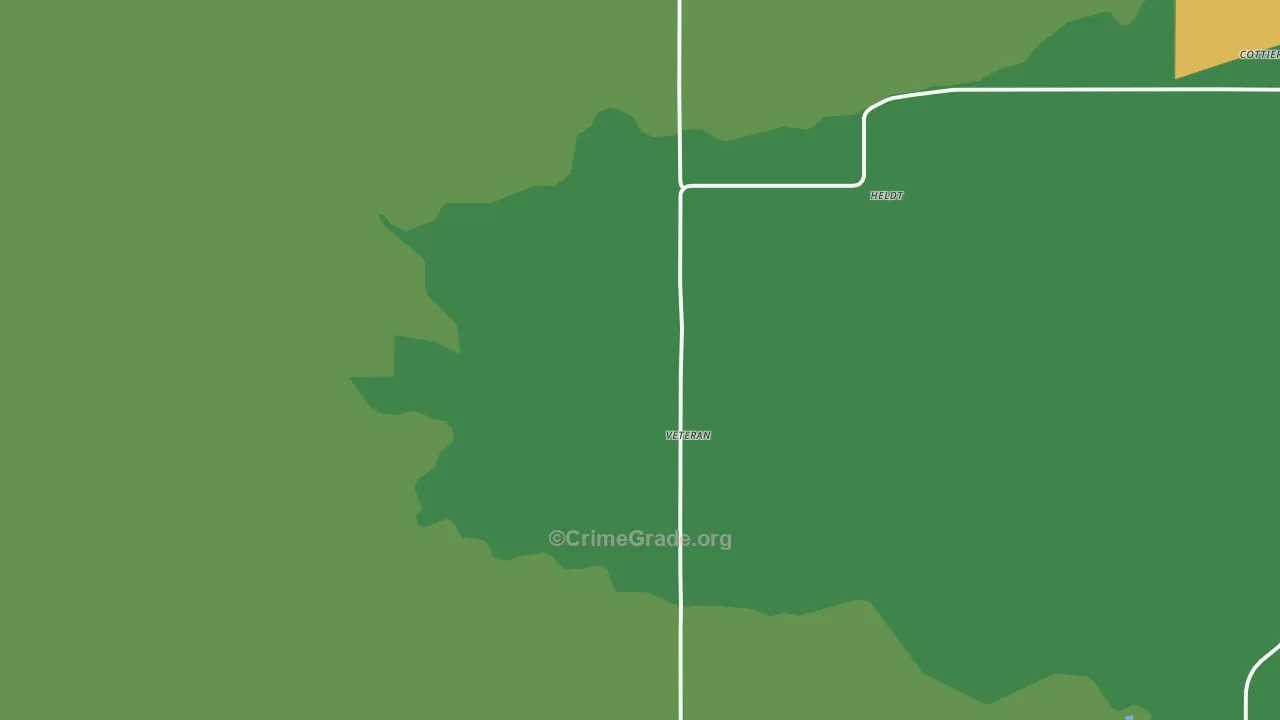 Veteran, WY Map of Burglary Rates