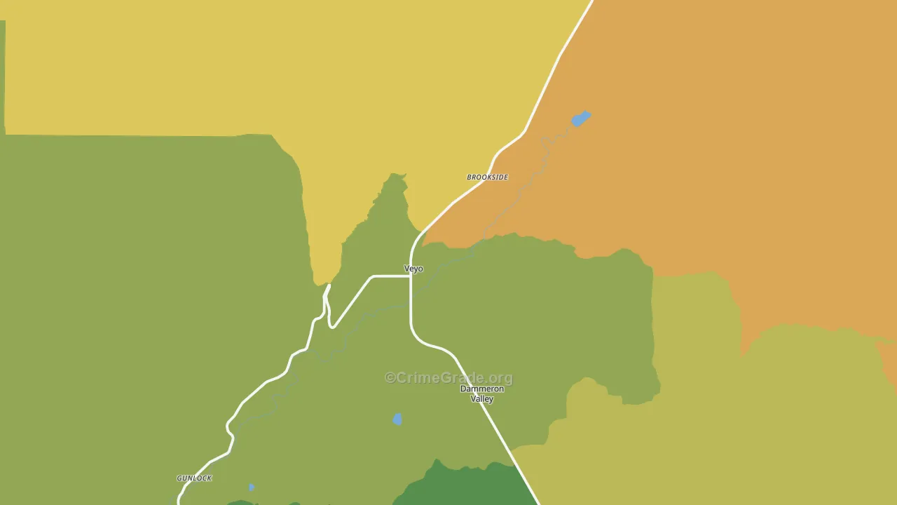 Veyo, UT Map of Burglary Rates
