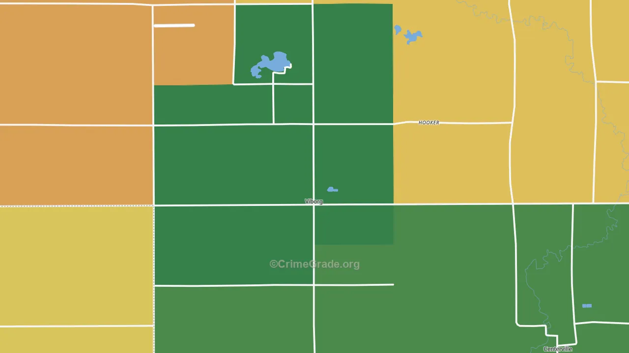 Viborg, SD Map of Burglary Rates