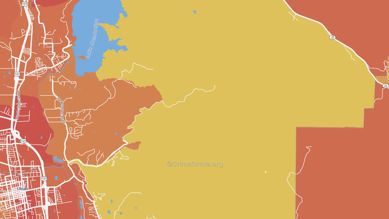 Vichy Springs, CA Map of Burglary Rates