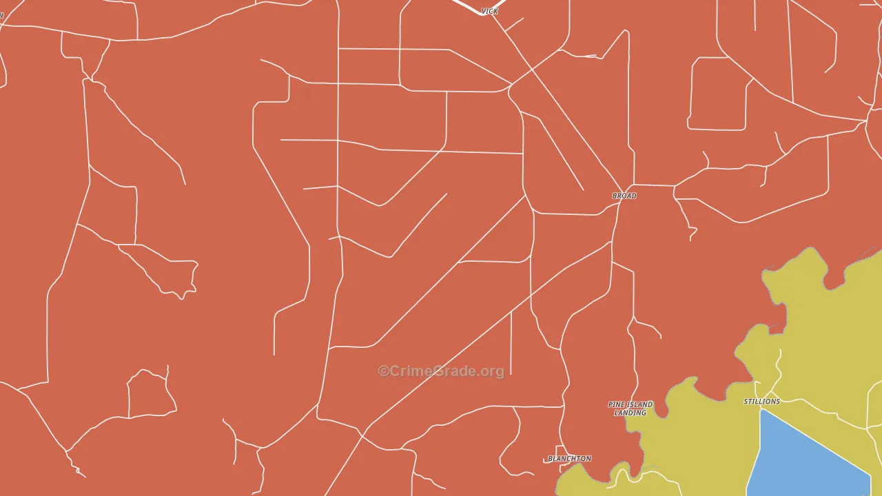 Vick, AR Map of Burglary Rates