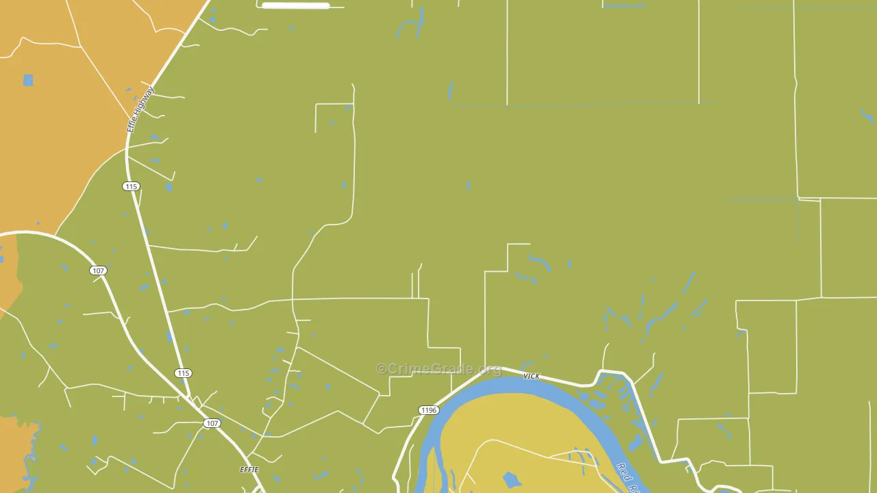 Vick, LA Map of Burglary Rates