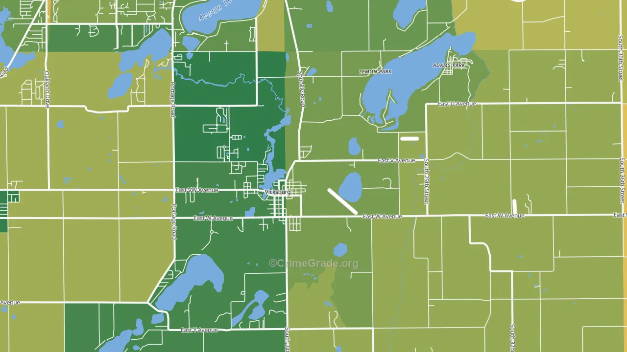 Vicksburg, MI Map of Burglary Rates