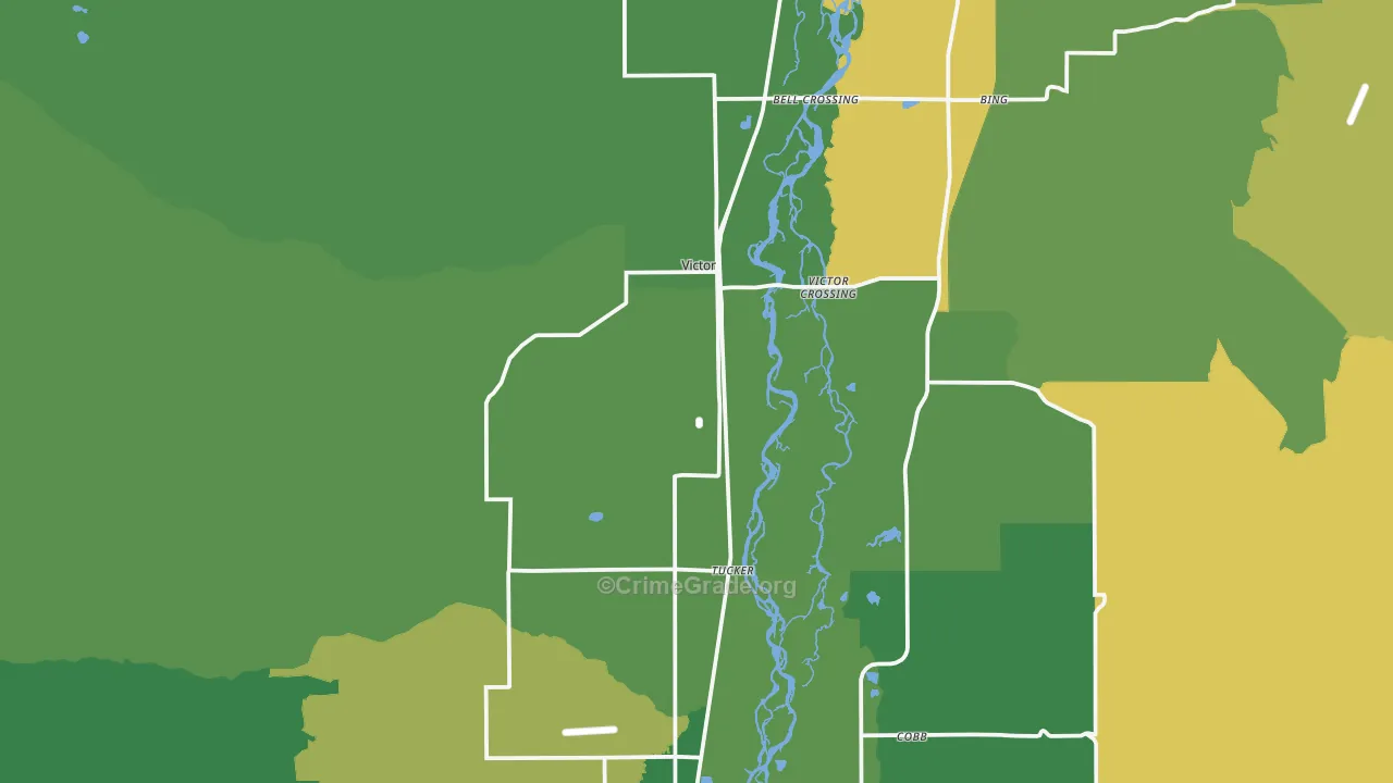 Victor, MT Map of Burglary Rates