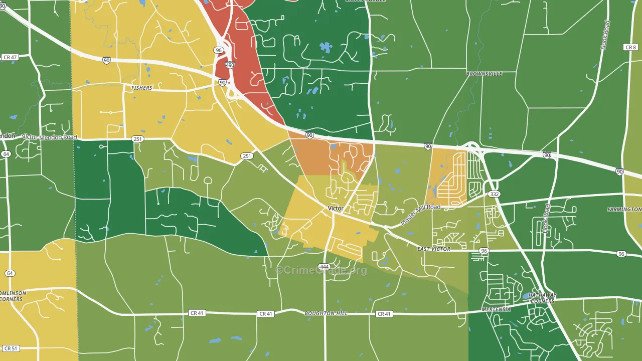Victor, NY Map of Burglary Rates
