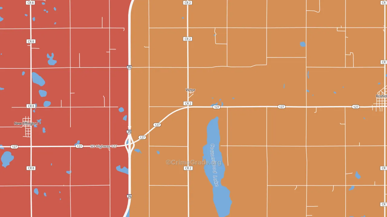 Victor, SD Map of Burglary Rates