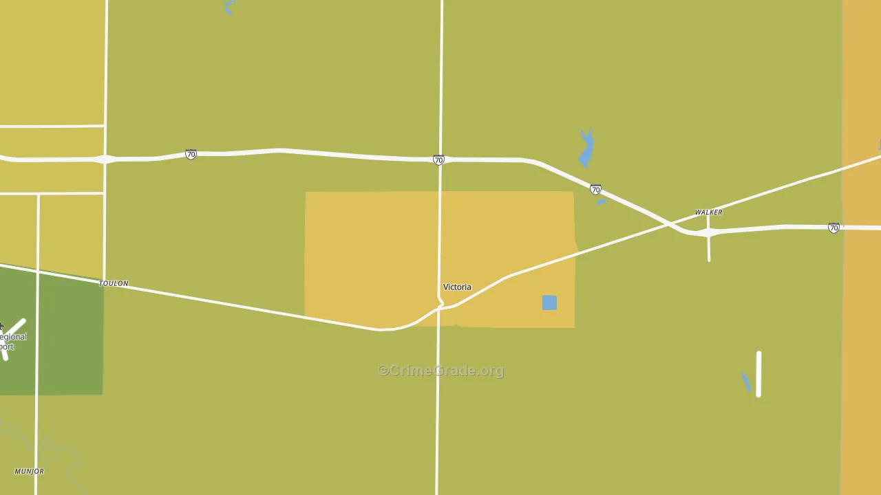 Victoria, KS Map of Burglary Rates
