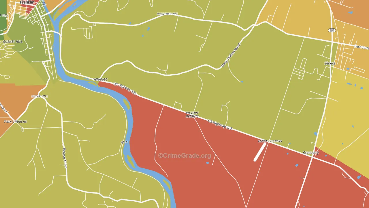 Victory Heights, PA Map of Burglary Rates