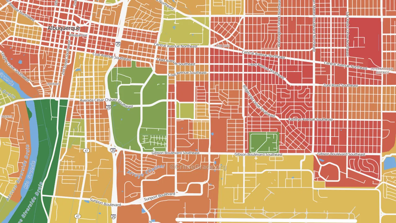 Victory Hills, Albuquerque, NM Map of Burglary Rates