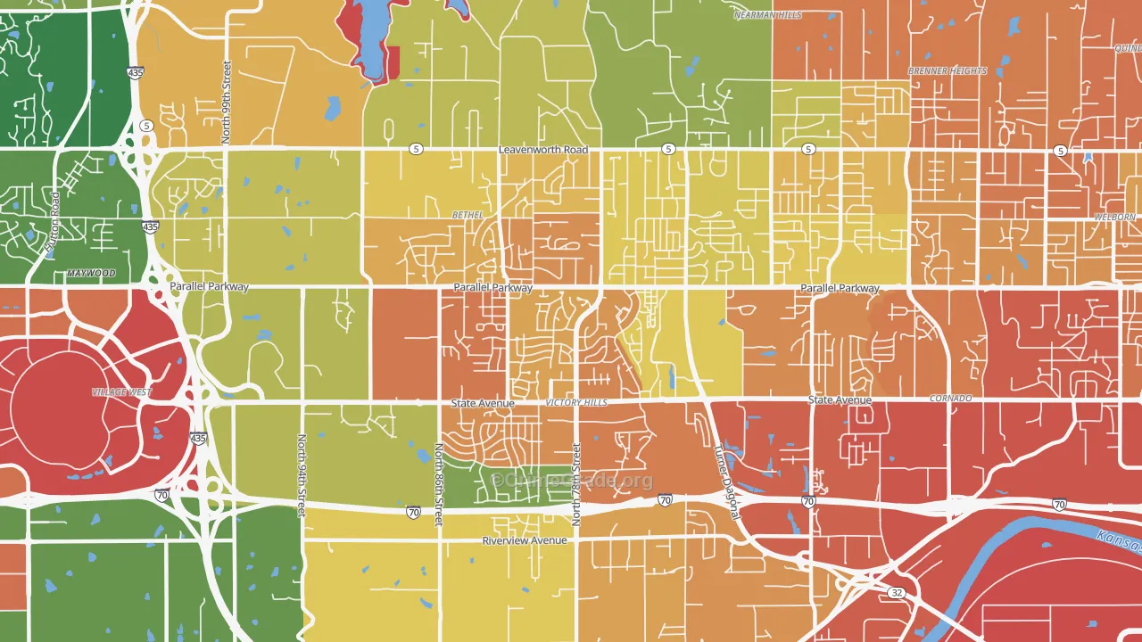 Victory Hills, Kansas City, KS Map of Burglary Rates