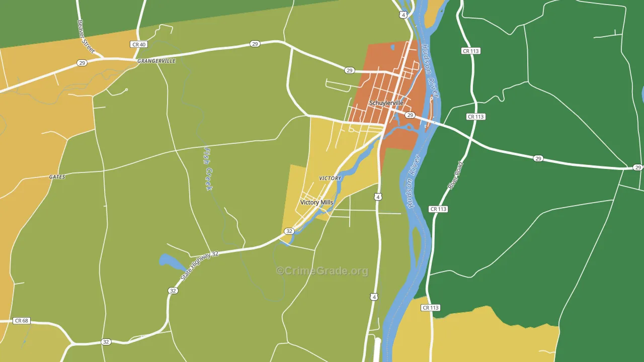 Victory, NY Map of Burglary Rates