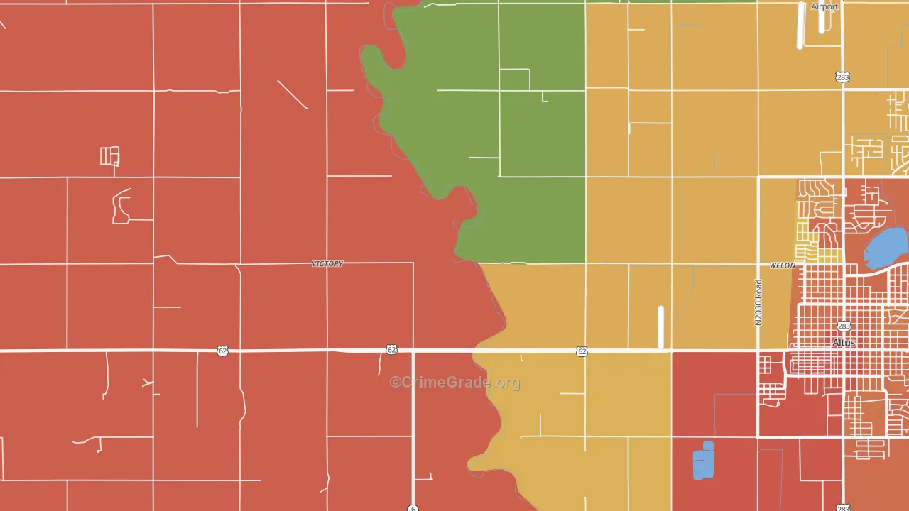 Victory, OK Map of Burglary Rates