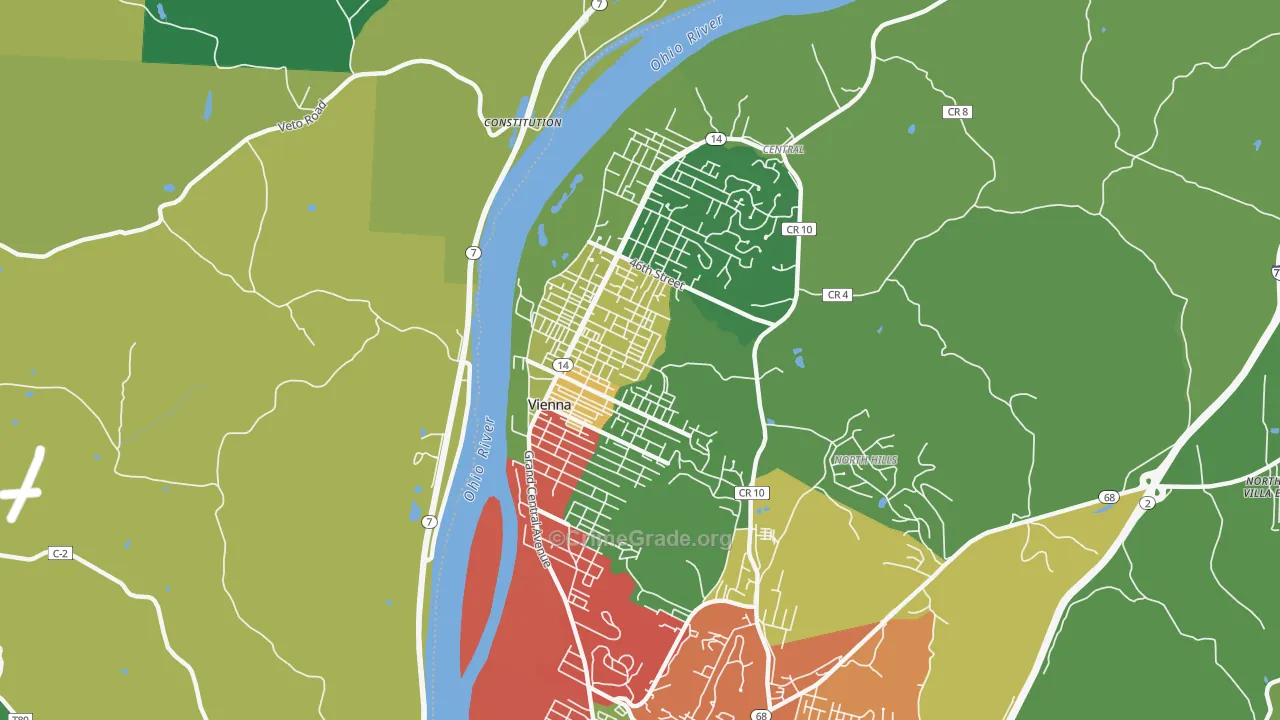 Vienna, WV Map of Burglary Rates