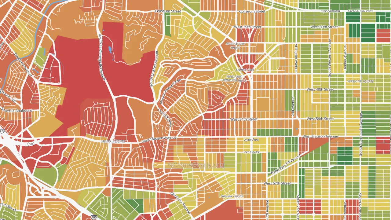 View Park-Windsor Hills, CA Map of Burglary Rates