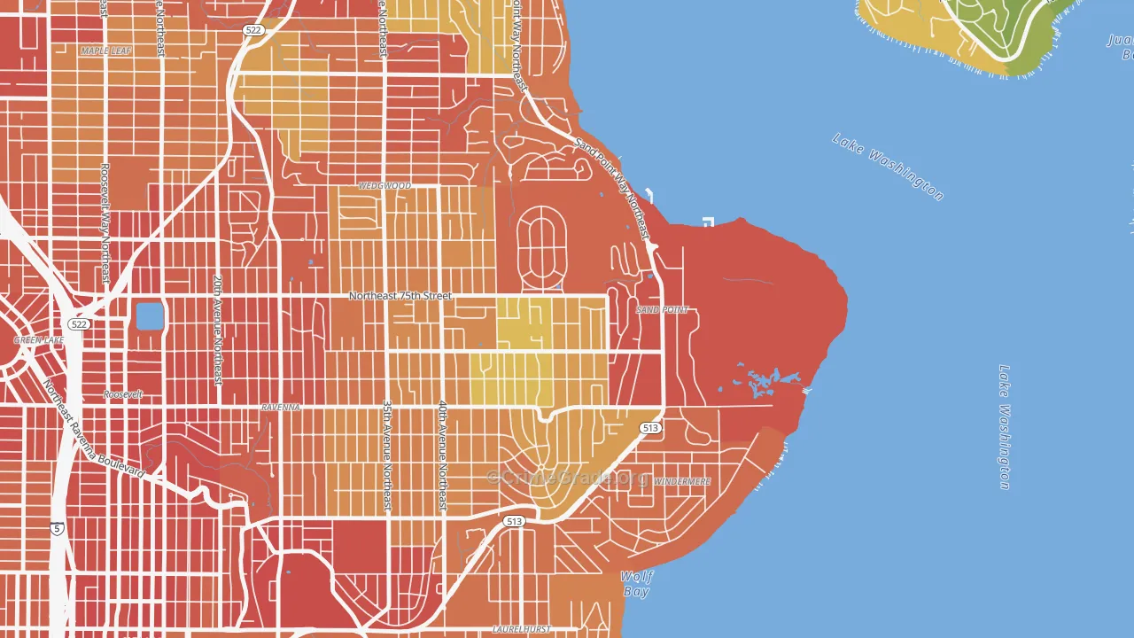 View Ridge, Seattle, WA Map of Burglary Rates