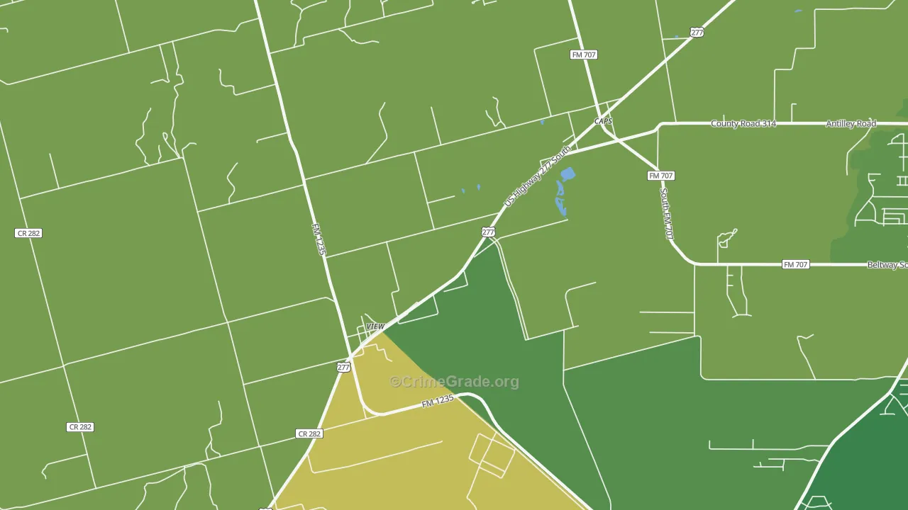 View, TX Map of Burglary Rates