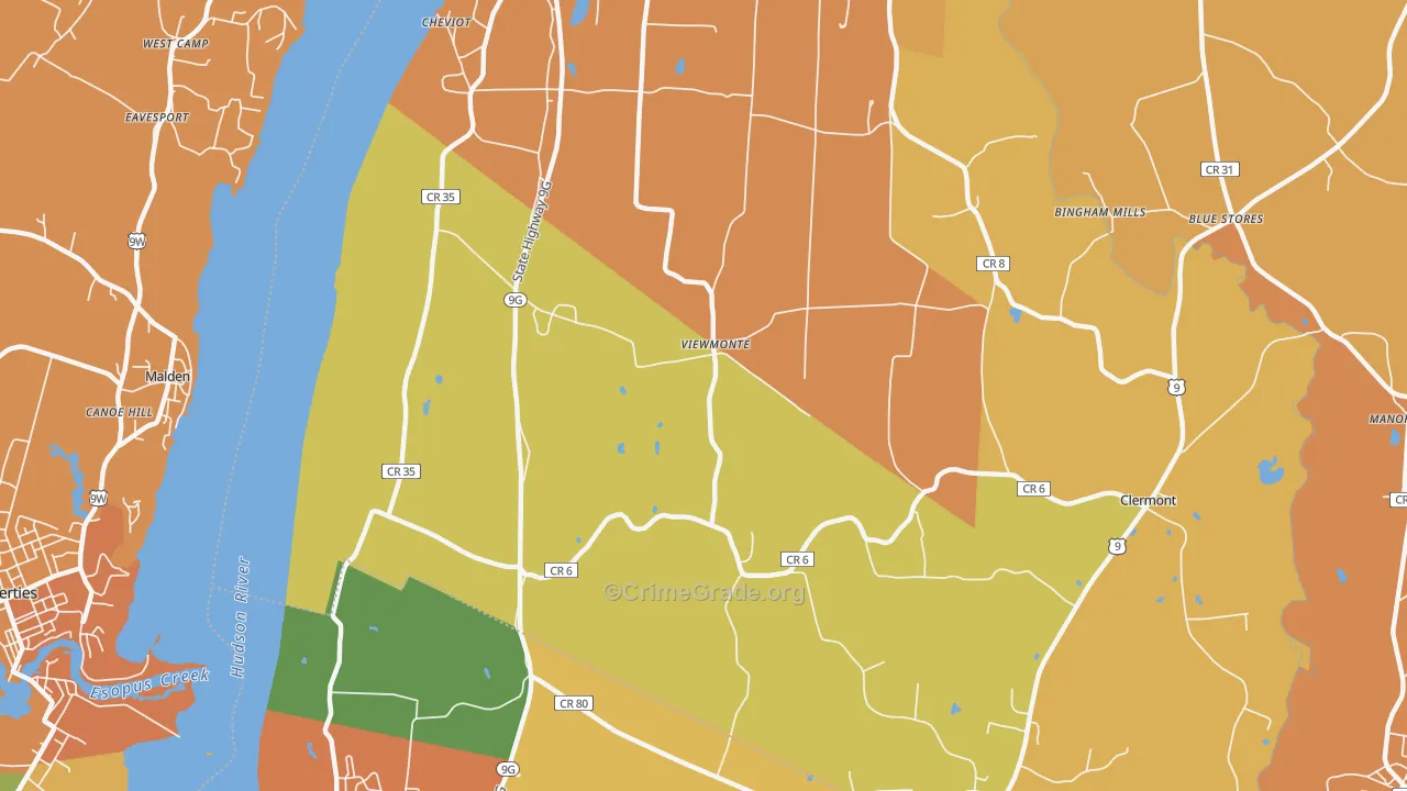 Viewmonte, NY Map of Burglary Rates