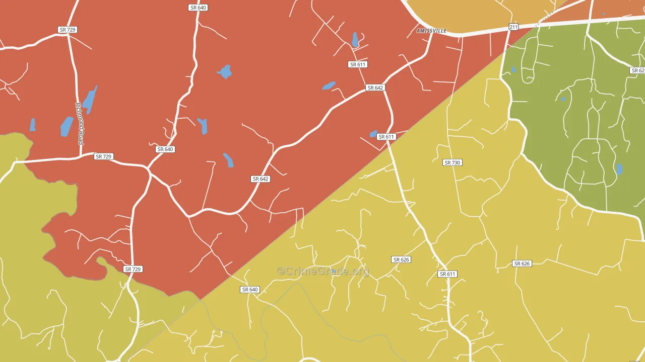 Viewtown, VA Map of Burglary Rates