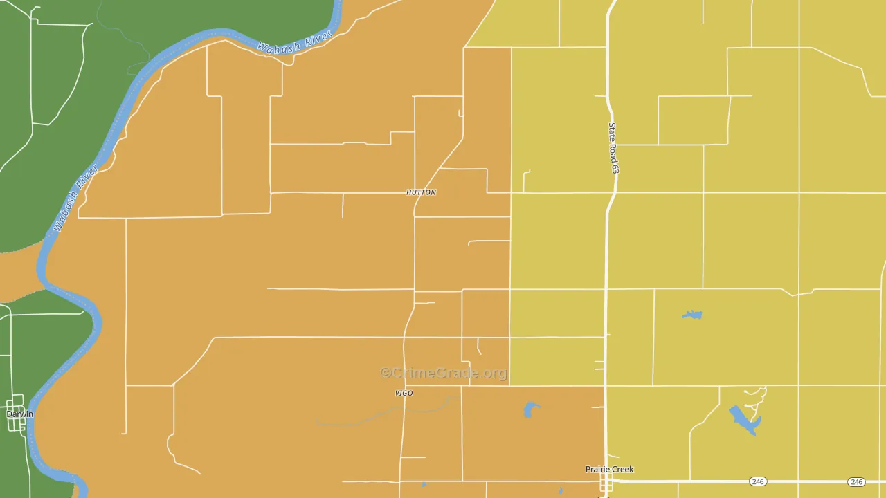 Vigo, IN Map of Burglary Rates