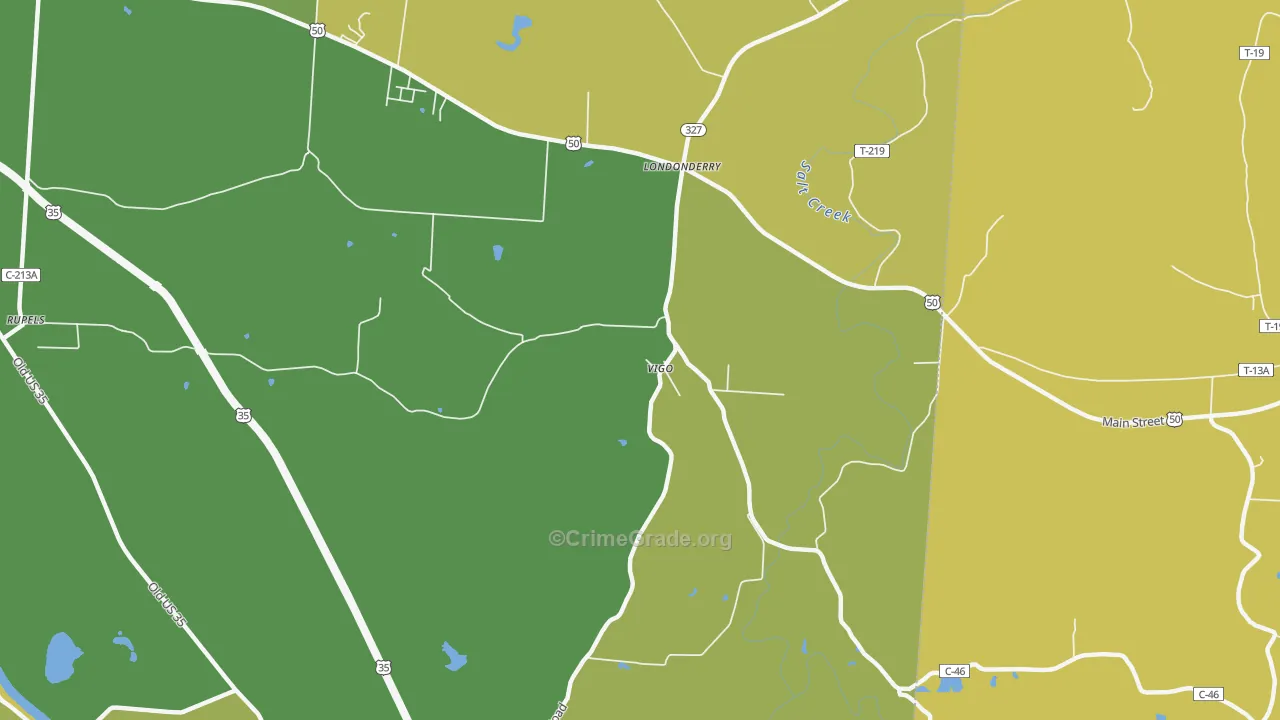 Vigo, OH Map of Burglary Rates
