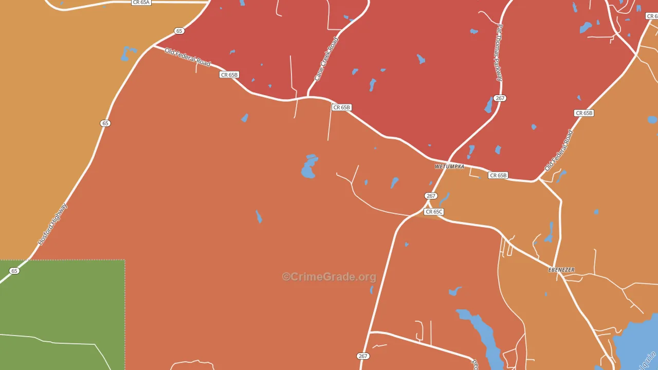 Vilas, FL Map of Burglary Rates
