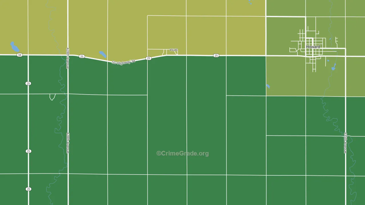 Vilas, SD Map of Burglary Rates