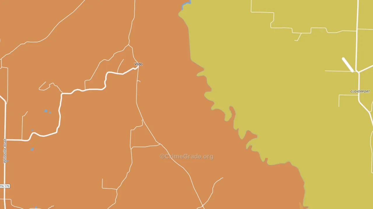 Vildo, TN Map of Burglary Rates