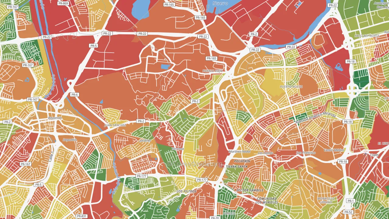 Villa Caparra, Guaynabo, PR Map of Burglary Rates